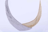 Lot 2017 - EIGHTEEN CARAT GOLD BI-COLOUR MESH NECKLACE of...