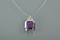Lot 1210 - ART DECO STYLE DIAMOND AND PURLE GEM SET...