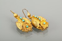 Lot 2021 - PAIR OF IMPRESSIVE VICTORIAN TURQUOISE SET...