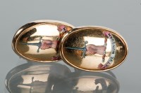 Lot 1229 - PAIR OF UNUSUAL NINE CARAT GOLD EARRINGS each...