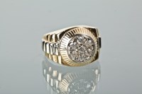Lot 1239 - GENTLEMAN'S DIAMOND SET RING set with a...