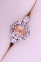 Lot 2023 - EARLY TWENTIETH CENTURY CITRINE AND DIAMOND...