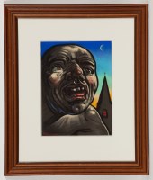 Lot 1789 - * PETER HOWSON OBE, THE STEEPLE pastel on...