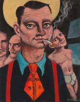 Lot 1802 - * FRANK MCFADDEN, RED TIE acrylic on canvas...