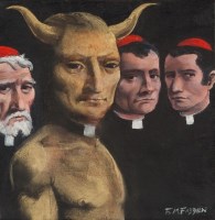 Lot 1805 - * FRANK MCFADDEN, GET BEHIND THEE acrylic on...