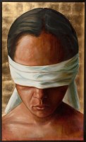 Lot 1922 - JASON DAVIS, BLINDFOLDED BY DAVID DAVIS oil...