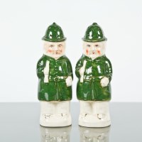 Lot 208 - PAIR OF STAFFORDSHIRE SUGAR CASTORS MODELLED...
