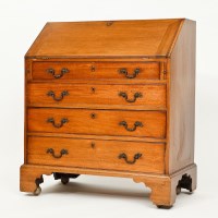 Lot 211 - 19TH CENTURY MAHOGANY BUREAU with hinged...