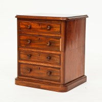 Lot 223 - MAHOGANY CHEST OF FOUR DRAWERS of small...