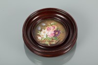 Lot 243 - VICTORIAN MINIATURE OIL PAINTING OF A FLORAL...