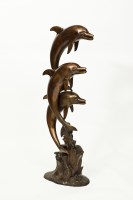 Lot 249 - CONTEMPORARY BRONZED METAL GARDEN STATUE...