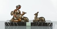 Lot 250 - ART DECO STYLE FIGURE GROUP OF A GIRL AND TWO...