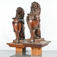 Lot 256 - PAIR OF CARVED MAHOGANY BALUSTRADE FINIALS...