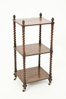 Lot 262 - VICTORIAN ROSEWOOD THREE TIER WHATNOT with...