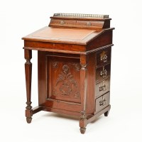 Lot 265 - LATE VICTORIAN CARVED MAHOGANY DAVENPORT with...