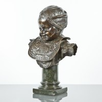 Lot 295 - EDWARDIAN BRONZE STATUE OF AN INFANT infant...