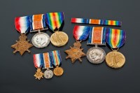 Lot 298 - TWO WWI TRIOS awarded to 394 J.A.Stirling RAMC,...