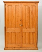 Lot 309 - VICTORIAN STYLE PINE PRESS CUPBOARD with two...