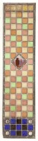 Lot 373 - SET OF SEVEN LEADED STAINED GLASS WINDOW...