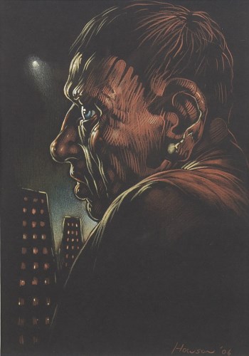 Lot 54 - * PETER HOWSON OBE, TWO HEADS pastel on paper,...