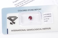 Lot 71 - CERTIFICATED UNMOUNTED RUBY the oval stone of...