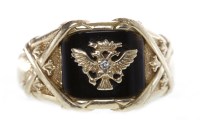 Lot 163 - GENTLEMAN'S FOURTEEN CARAT GOLD RING with a...