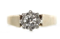 Lot 169 - NINE CARAT GOLD DIAMOND SOLITAIRE RING with an...