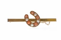 Lot 268 - LATE VICTORIAN CORAL, PEARL AND DIAMOND BROOCH...