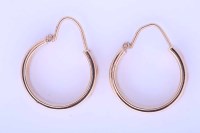 Lot 2093 - PAIR OF EIGHTEEN CARAT GOLD HOOP EARRINGS with...