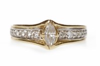 Lot 579 - DIAMOND DRESS RING with a single four claw set...