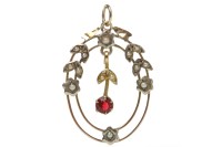 Lot 681 - TWO NINE CARAT GOLD PENDANTS one with split...