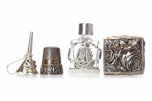 Lot 817 - CONTEMPORARY MINIATURE SILVER MOUNTED SCENT...