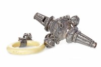 Lot 819 - VICTORIAN SILVER BABY'S RATTLE maker's mark...