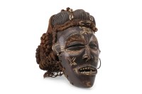 Lot 1014 - EARLY 20TH CENTURY AFRICAN CARVED WOOD MASK...