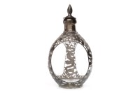 Lot 1039 - CHINESE WHITE METAL MOUNTED BOTTLE DECANTER...