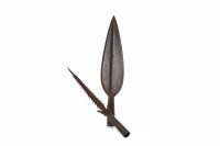 Lot 1057 - TWO EARLY 20TH CENTURY AFRICAN SPEAR HEADS one...