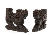 Lot 1072 - PAIR OF 20TH CENTURY CHINESE WOOD WALL...