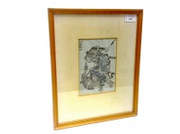 Lot 1093 - JAPANESE WOODBLOCK PRINT BY HOKUSAI depicting...