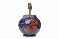 Lot 1206 - MOORCROFT 'BLUE FINCHES' PATTERN TABLE LAMP of...