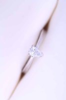 Lot 2127 - DIAMOND SOLITAIRE RING the pear cut diamond of...