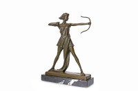 Lot 1616 - BRONZE FIGURE OF DIANA THE HUNTRESS AFTER...