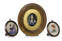 Lot 1636 - THREE PORTRAIT OVALS one Victorian, two early...