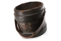 Lot 1638 - VICTORIAN LEATHER SHOT-BUCKET the circular...