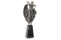 Lot 1688 - ART DECO STYLE FIGURE OF A DANCER the silvered...