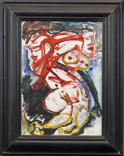 Lot 20 - * ANTHONY PILBRO, ABSTRACT COUPLE oil on board,...