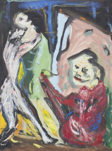 Lot 26 - * PETER DARACH, DANCING COUPLE oil on board...