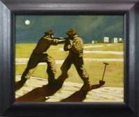 Lot 78 - * DONALD MACLEOD, BLACK WATCH oil on canvas,...