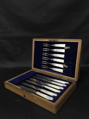 Lot 3 - LOT OF SILVER PLATED CUTLERY including cased...
