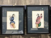 Lot 29 - EIGHT CHINESE PAINTINGS OF MUSICIANS ON RICE...