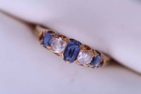 Lot 2158 - SAPPHIRE AND DIAMOND FIVE STONE RING set with...